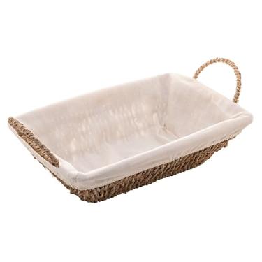 Imagem de WOLFF - Cesta Retangular de Sisal com Forro em Tecido e Alça 29cm x 19cm x 12,5cm