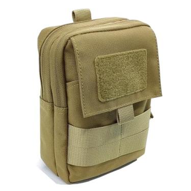 Imagem de Fyelo Bolsa tática para cinto Molle Bolsa de cintura para celular Organizador EDC com coldre para celular para iPhone Samsung Galaxy Note tamanho grande marrom