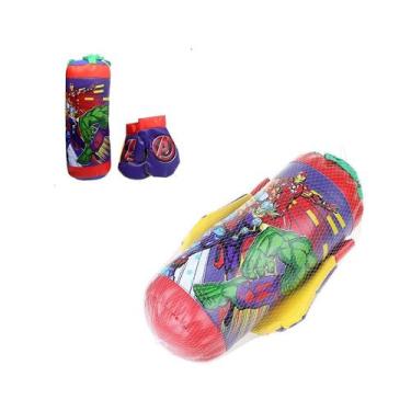 Imagem de Brinquedo Saco de Pancada e Luvas Infantil Avengers Original - Etilux