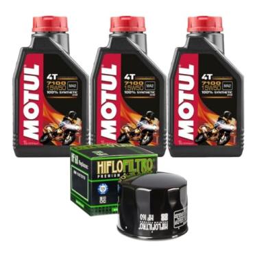 Imagem de Kit Troca Óleo 4T 7100 15w50 3L + Filtro de óleo HIFLO F800 e S1000