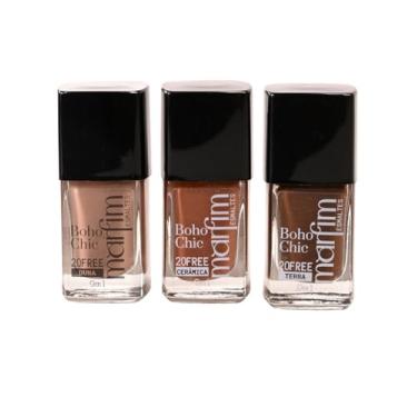 Imagem de Kit 3 Esmaltes Marfim | Pincel Anatômico, Hipoalergênico, Longa Duração, Secagem Rápida (Duna + Cerâmica + Terra)