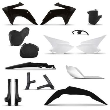 Imagem de Kit Plástico Completo Roupa Crf 230 2015 - Pro tork, Preto