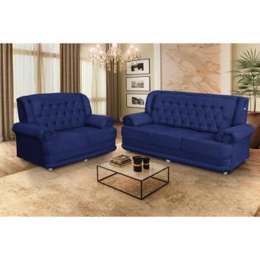 Imagem de Conjunto de Sofá 2,00 x 1,50m 3 E 2 Lugares Suede Filadélfia Azul - So