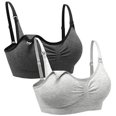 Imagem de Suekaphin Pacote com 2 sutiãs de maternidade para gestantes, amamentação, confortável, para dormir com extensores, Cc a, P