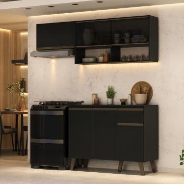 Imagem de Armário de Cozinha Compacta Atlanta Kitch Carraro Preto Touch