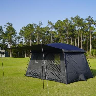 Imagem de Vidalido Barracas, barraca de acampamento para 3 a 4 pessoas com vestíbulo estendido, tendas familiares resistentes ao clima com janelas de malha respirável, fácil instalação, barraca externa à prova