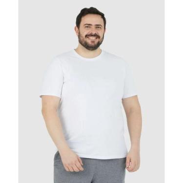 Imagem de Camiseta Básica Masculina Malwee Plus Size Ref. 87847, Branco, G3