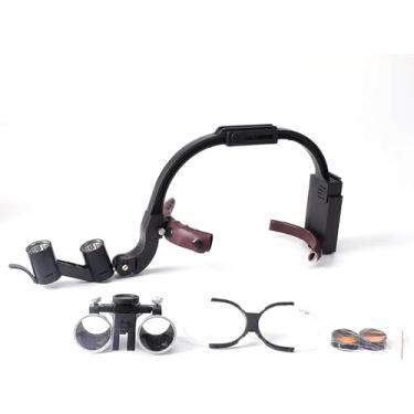 Imagem de Luz De Cabeça Led Dental De 5w, Lupas Binoculares Lupa 2.5x Com Estojo De Transporte E Bateria Recarregável De 2000mah, Distância De Trabalho De 320 A 420 Mm E Faixa De Cabeça Ajustável Par