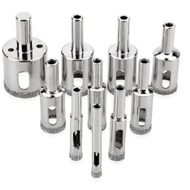 Imagem de Kit 10 Brocas Diamantadas 6 A 50Mm Fura Vidro Piso Cerâmica - Lorben