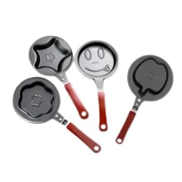 Imagem de Mini Frigideira Decorativa Antiaderente, 15cm, Formas Sortidas, Cabo Baquelite, para Ovos e Panquecas