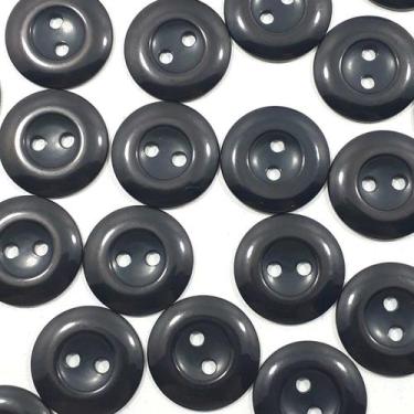Imagem de Botões 2 Furos Brilhante Plástico ABS Preto 17mm 44329 Botao decorativ