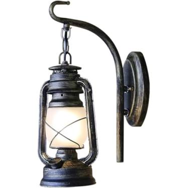 Imagem de Bhgfh Americano Vintage Lanterna De Vidro Cama Quarto Atmosfera Estudo Ferro Metal Luz Retro Ferro Forjado Lâmpada Corredor De Vidro Corredor, Sweep Gold