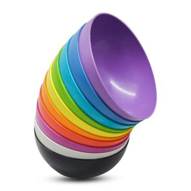 Imagem de Conjunto Com 20 Bowls de 380ml Tigelas Plástico Cores Vivas Colorido Sobremesa Sopa Caldos Sorvete (Sortido)