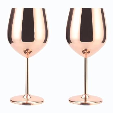 Imagem de Phefop Tiradas de Vinho de Aço Inoxidável de Acabamento Fosco Vermelho, Design de Haste Alta, Ideal para Coquetéis e Champanhe, Embalado Em Uma Atraente Caixa de Presente para Amantes (b)