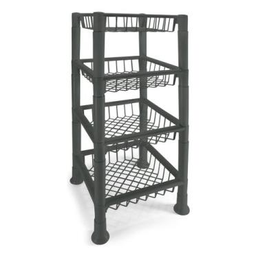 Imagem de Cesto Organizador Fruteira Empilhável 4 Andares Plastibrasil - IN BRAS