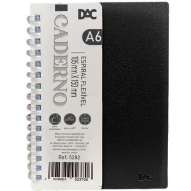 Imagem de Caderneta Espiral Capa Dura Preta SMART PP 80 Folhas Tamanho A6 - DAC