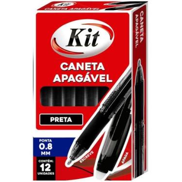Imagem de Caneta Esferográfica Apagável Preto Multiuso Caixa - KIT
