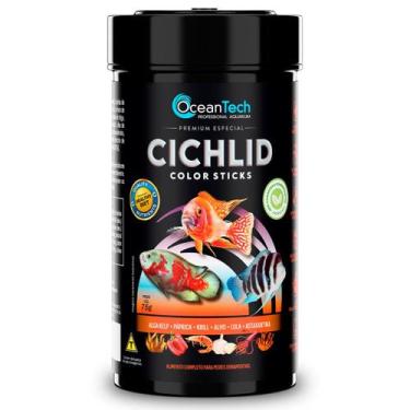 Imagem de Ração Color Sticks 75g Ocean Tech para Peixes Ciclídeos Pote