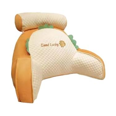 Imagem de Almofada de Encosto Premium para Costas, Design Ergonômico, Capa Removível e Lavável, Ideal para Leitura e Relaxamento (Laranja)