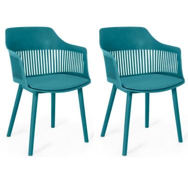 Imagem de Kit 2 Cadeiras De Jantar Estofada Marcela - Turquesa