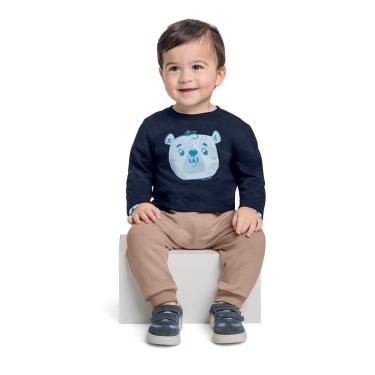 Imagem de Camiseta Manga Longa de Ursinho para Bebê Menino Quimby-Masculino