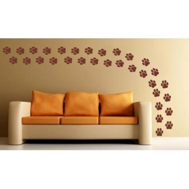 Imagem de Adesivo De Parede Decorativos 72 Patinhas para Box Carro Quarto Cozinh