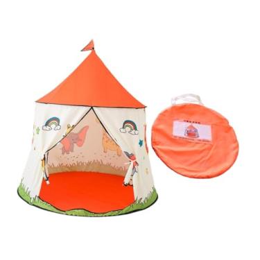 Imagem de YIJU Crianças infantis crianças castelo playhouse criativo tereeepee crianças brincam a barraca para festa de aniversário da creche meninos meninos garotos, Laranja