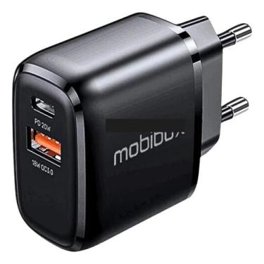 Imagem de Fonte Universal Preta Com Função Turbo Para Smartphones - Mdm