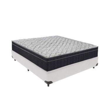 Imagem de Cama + Box Casal Colchão Ortobom D45 Airtech Extra Firme Branco