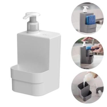 Imagem de Dispenser Para Detergente Suporte Para Esponja Higiênico Dosador 500ml
