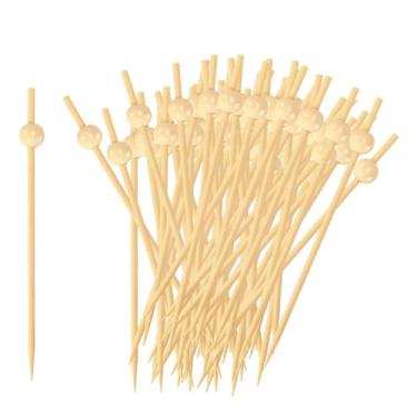 Imagem de oshhni 200 peças de palitos de de bambu, palitos de dente, de frutas, espetos, bolas decorativas para festas em casa, churrascos