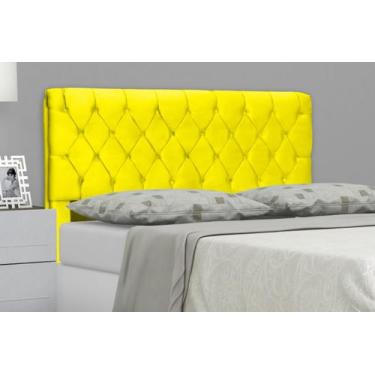 Imagem de Cabeceira para Cama Box King 195 Cm Imperatriz - Suede Amarelo - In-9 