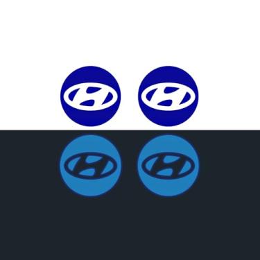Imagem de IPG Decalque feito para Hyundai 2011-23 Sonata/Azera/Santa Fe (decalque de 5,5 cm - tampa central de 5,9 cm) fora do logotipo adesivos externos (4 unidades) (Série reflexiva - azul)