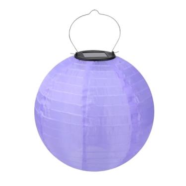 Imagem de Lâmpada LED Solar de 30 cm IP55 à prova d'água para áreas externas, quintal, festival, festa, luz suspensa, decoração de Natal(Purple1)