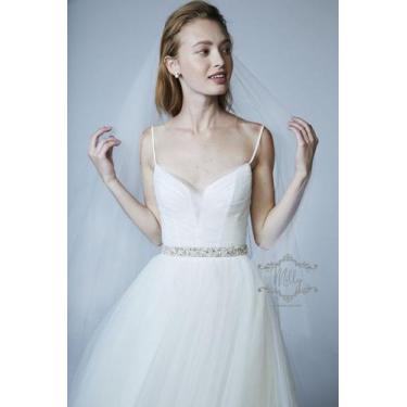 Imagem de Véu 1 Metro Liso Mantilha Curto Branco Noiva Casamento V26 - Milleny O