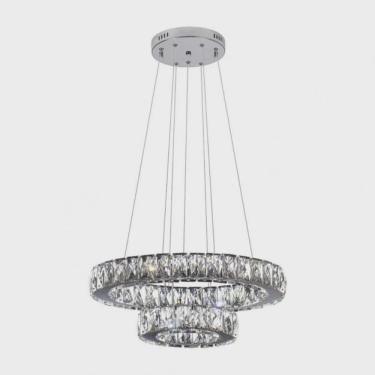 Imagem de Pendente Led Redondo 02 Aros 35w 4000k 400x200 Mm Tokyo Bronzearte Inox