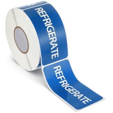 Imagem de Saypacck 500 adesivos Keep Refrigerated 5 cm x 10 cm Etiquetas médicas de farmácia veterinária etiquetas auxiliares à prova d'água sinais de aviso de alimentos refrigerados (azul)
