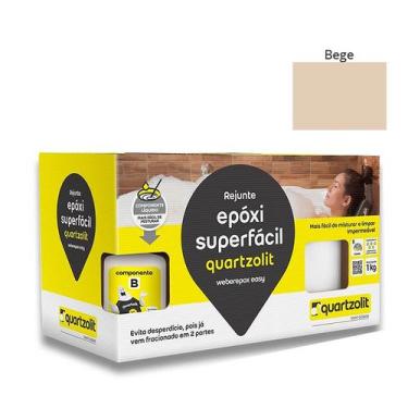 Imagem de Rejunte Epóxi Super Fácil 1Kg Quartzolit Varias Cores, Bege