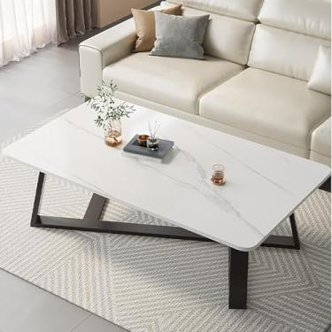 Imagem de Mesa De Café Pequena Quadrada Café Simples Moderna Mesa De Centro Para Sala De Estar Escritório Em Casa, Centro Quadrado Sala De Estar, Montagem Robusta E Fácil, White