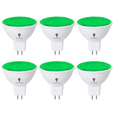 Imagem de BlueX Pacote com 6 lâmpadas LED MR16 verde - 6W (equivalente a 50 watts) - Base de dois pinos GU5.3 12V, decoração de festa, varanda, casa, iluminação de férias, iluminação decorativa