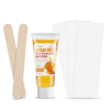 Imagem de SUMAX Kit de depilação de cera de açúcar para viagem, kit de depilação de açúcar para mulheres, homens, pasta de açúcar, remoção de pelos para biquíni, axilas e pernas