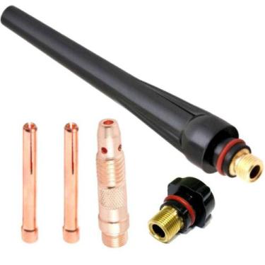 Imagem de Kit Tig: 2 Pinças 2,4mm + 1 Porta Pinça 3,2mm + 1 Capa Curta  + 1 Capa