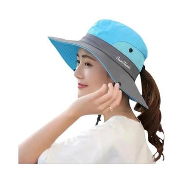 Imagem de Chapéu De Sol Feminino Verão Respirável Dobrável Aba Grande Pescador P