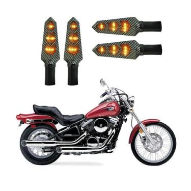 Imagem de KIT 4 Luz Seta Esportiva Pisca Led de Carbono Modelo P03 Moto VULCAN 8