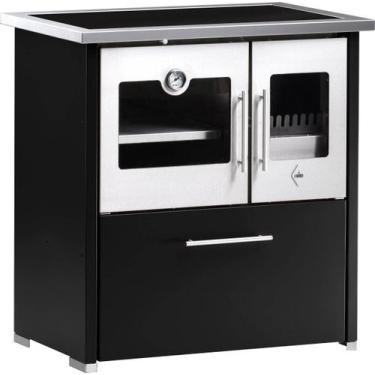 Imagem de Fogão a Lenha Trento Direito Chapa Vitro Preto HMD