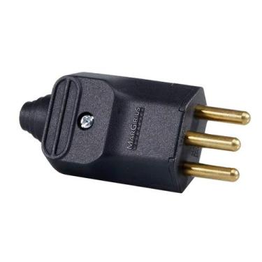 Imagem de 13 Plug Plugue Macho 3 Pinos 20a Prensa Cabos Preto Margirius