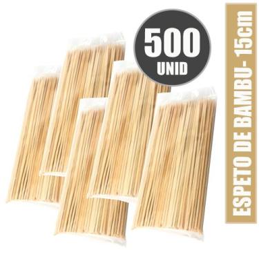 Imagem de 500 espetos palito de 2.5mm com 15cm compr de bambu super reforçado - 