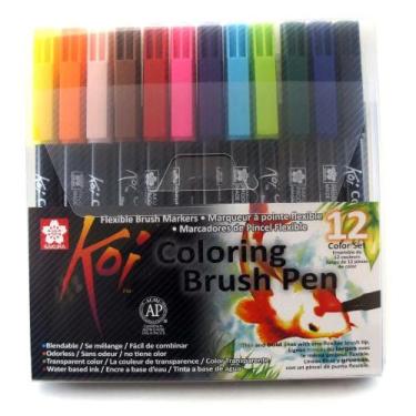 Imagem de Caneta brush 12 cores Koi Sakura