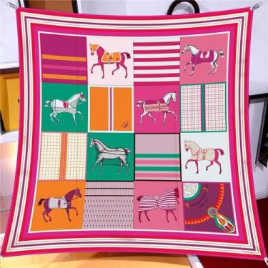 Imagem de Lenço de Seda 90x90cm - Estampa Animal - Protetor Solar para Praia e V