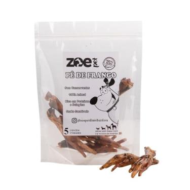Imagem de Petisco Para Cães Pé de Frango Mordedor Natural Saudável Zoe Pet 5un